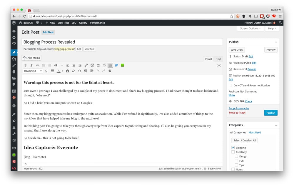 WordPress editor screenshot